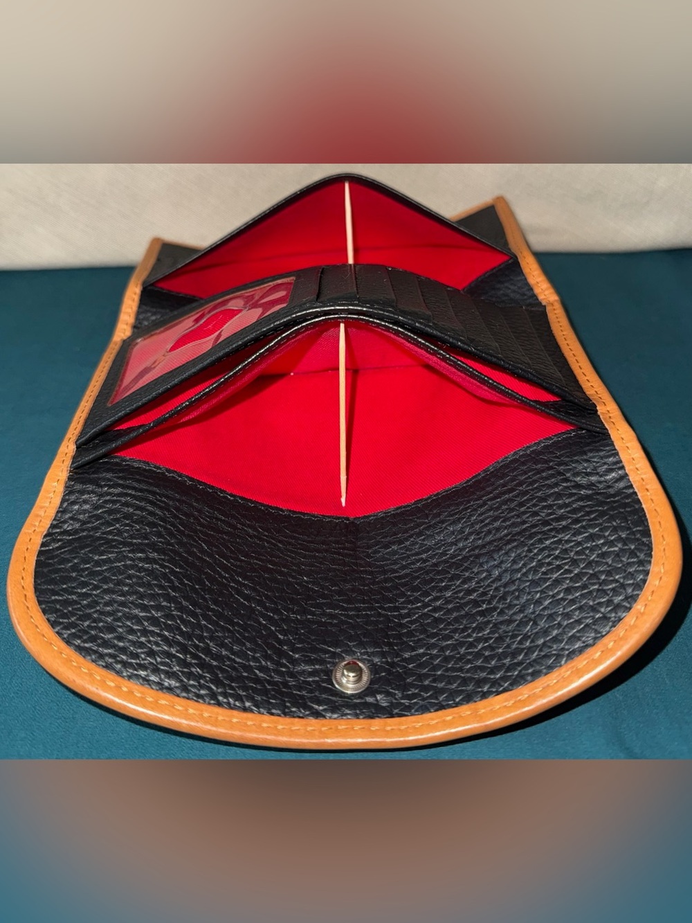 Dooney & Bourke Black with Brown Trim Pebbled Leather Shoulder Bag & Wallet - Picture 15 of 16